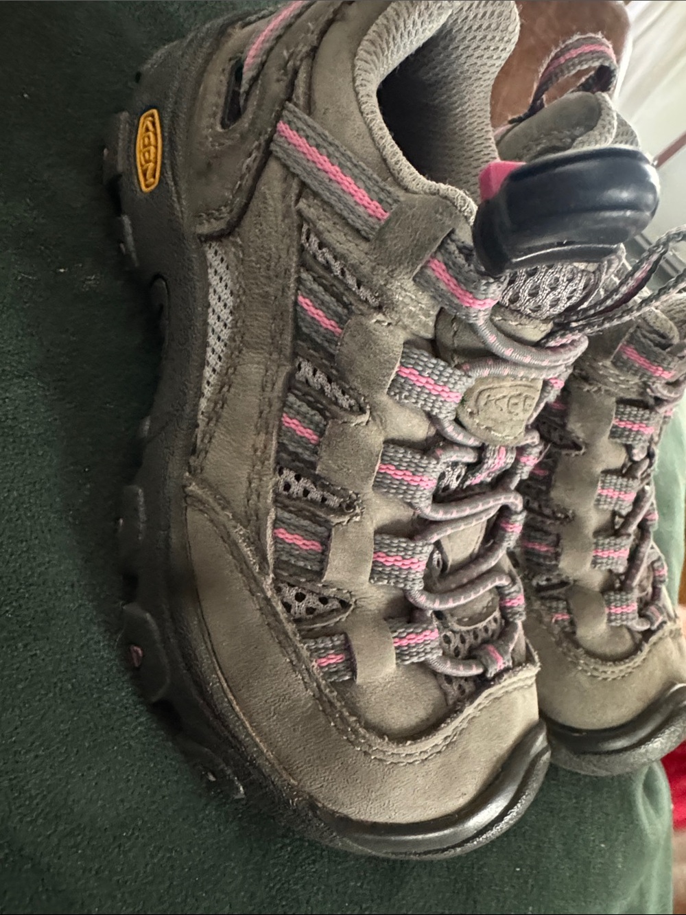 Keen Grey with Pink Accent Trail Sneakers
